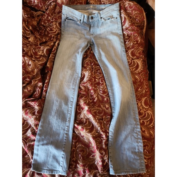 7 For All Mankind Denim - 7 For All Mankind Women's Straight Leg Jeans Size 29, Light Wash